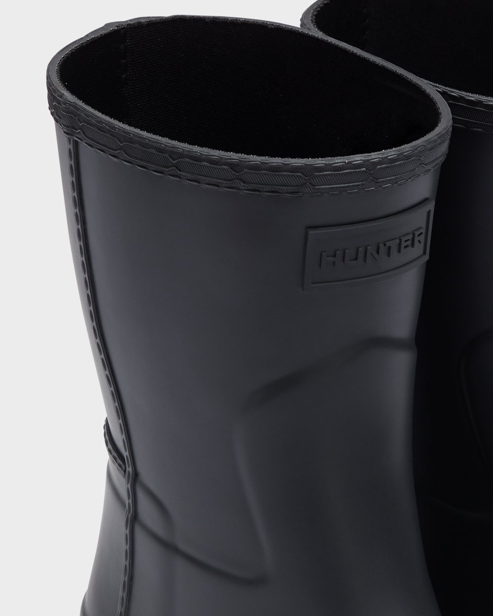 Botas de Lluvia Cortas Hunter Mujer - Refined Stitch Detail - Negros - VKMFXSC-43